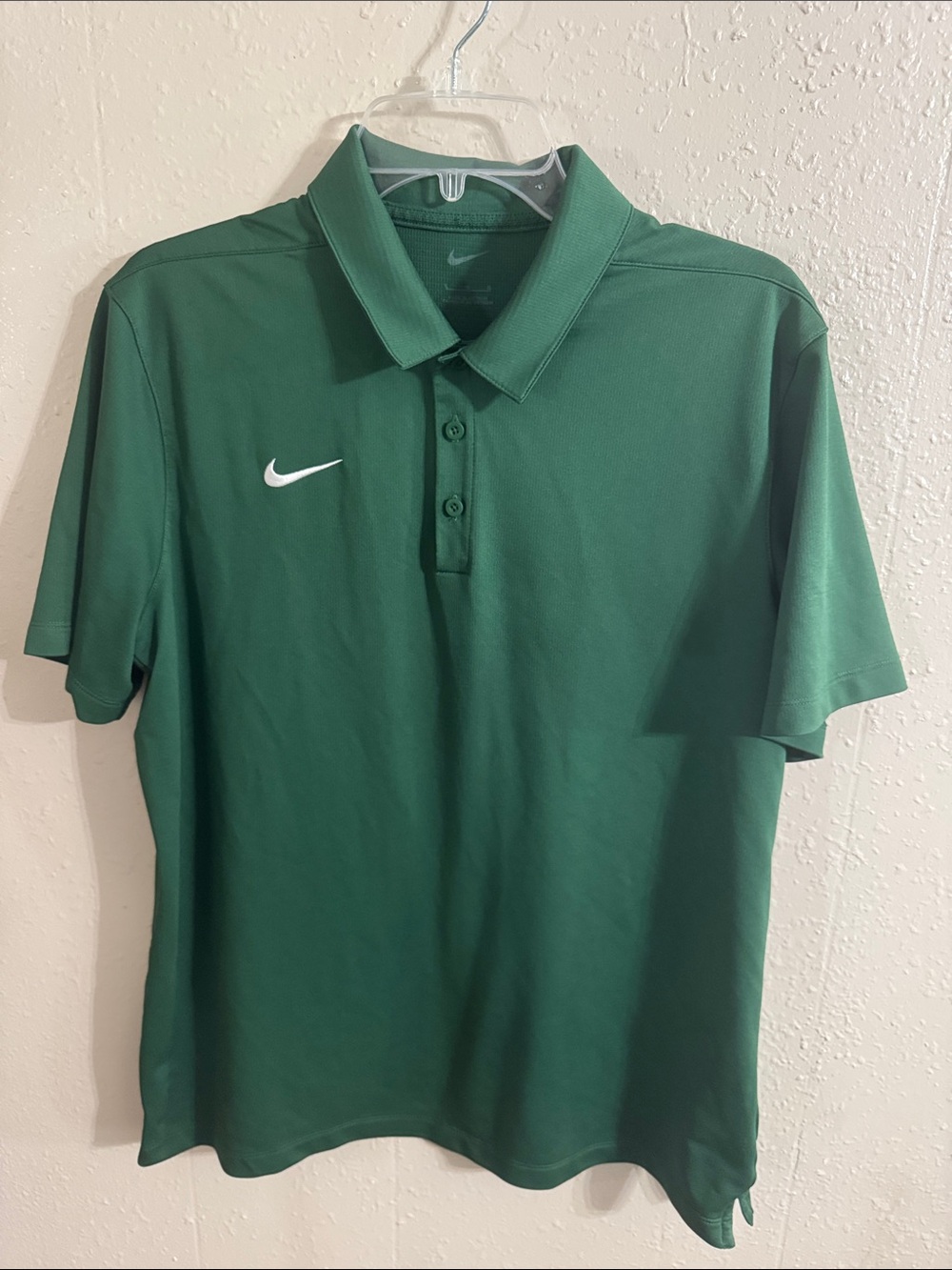 Nike Men's Dark Green Polo with White Swoosh - Picture 3 of 8